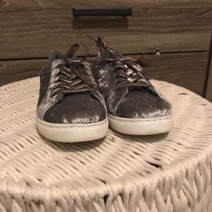 Velvet grey sneakers size 10